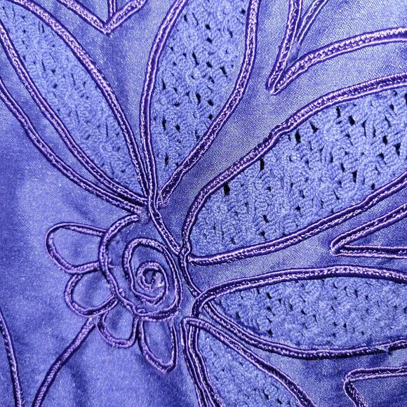 Marsh Landing Artsy Asian Floral Satin Jacket Sz M Blue‎ Embroidery Kawaii - Picture 6 of 11